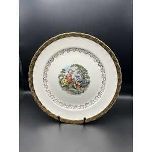 Atlas‎ Fine China Ware 22 KT Gold Pattern 741- 10" Plate with courting couple